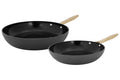 Cookinglife Koekenpannenset Style Zwart 2-Delig ø 24 & 28 cm - geschikt voor alle warmtebronnen - keramische anti-aanbaklaag