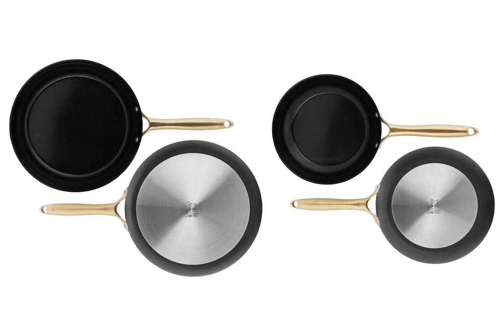 Cookinglife Koekenpannenset Style Zwart 2-Delig ø 24 & 28 cm - geschikt voor alle warmtebronnen - keramische anti-aanbaklaag