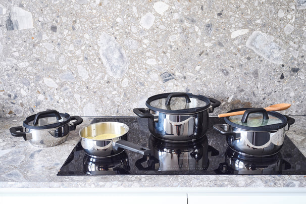 Cookinglife Pannenset Stay Cool 7-Delig - RVS - Kookpan Ø 16, 20, 24 cm & Steelpan Ø 16 cm - geschikt voor alle warmtebronnen
