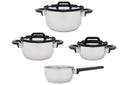 Cookinglife Pannenset Stay Cool 7-Delig - RVS - Kookpan Ø 16, 20, 24 cm & Steelpan Ø 16 cm - geschikt voor alle warmtebronnen