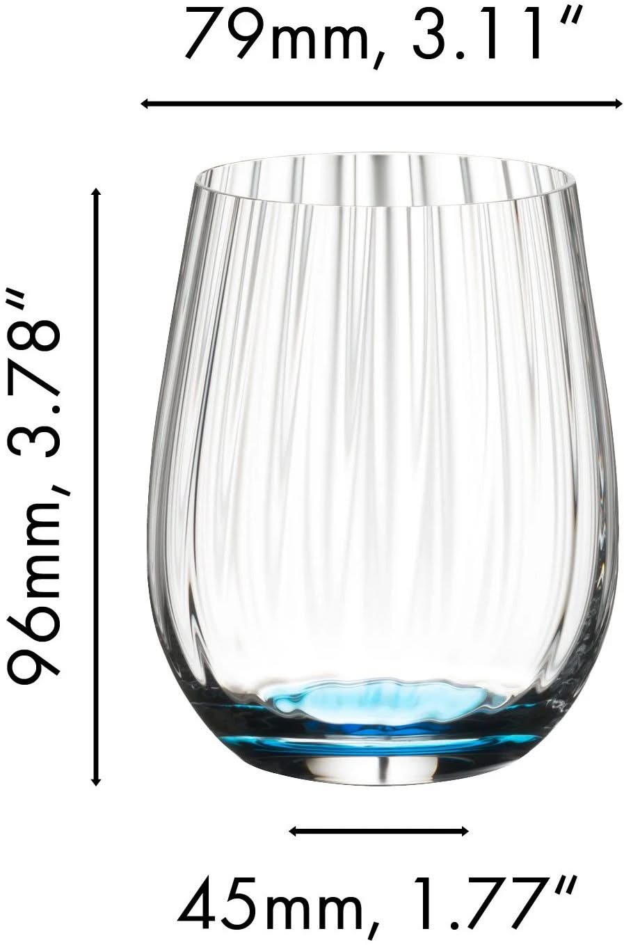 Riedel Tumbler Glas optical Happy O - Ribbel - 337 ml - 4 stuks