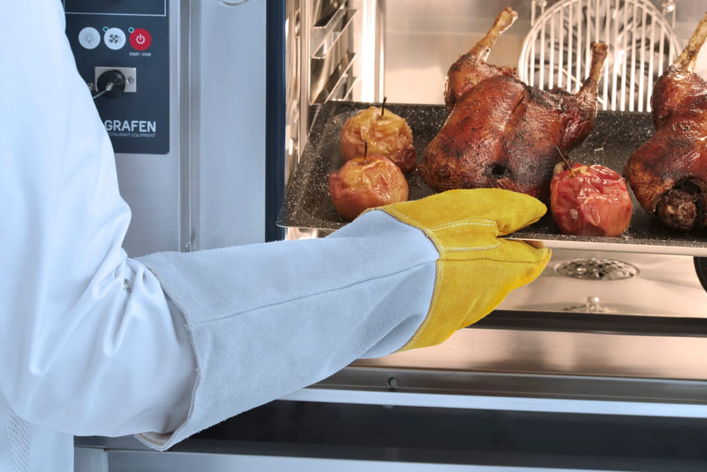 Hendi BBQ Handschoenen / Ovenhandschoenen XL Leer 46 cm - 2 Stuks
