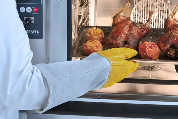 Hendi BBQ Handschoenen / Ovenhandschoenen XL Leer 46 cm - 2 Stuks