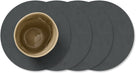 LIND DNA Onderzetters Nupo - Leer - Anthracite - ø 10 cm - 4 Stuks