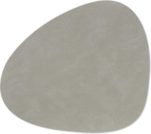 LIND DNA Placemats Nupo - Leer - Light Grey - Curved - Afwasbaar - 44 x 37 cm - 2 Stuks