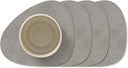 LIND DNA Onderzetters Hippo - Leer - Anthracite Grey - 13 x 11 cm - 4 Stuks