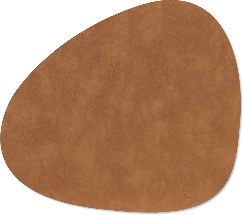 LIND DNA Placemats Nupo - Leer - Nature - Curved - 44 x 37 cm - 2 Stuks
