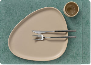 LIND DNA Placemats Hippo - Leer - Pastel Green - 45 x 35 cm - 2 Stuks