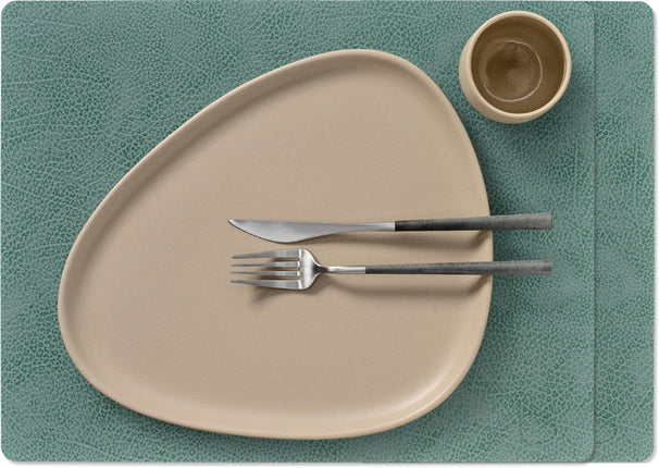 LIND DNA Placemats Hippo - Leer - Pastel Green - 45 x 35 cm - 2 Stuks