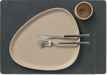LIND DNA Placemats Hippo - Leer - Black Anthracite - 45 x 35 cm - 2 Stuks