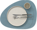 LIND DNA Placemats Nupo - Leer - Light Blue - Curved - 44 x 37 cm - 2 Stuks