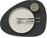 LIND DNA Placemats Nupo - Leer - Black - Curved - Afwasbaar - 44 x 37 cm - 2 Stuks