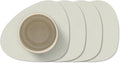 LIND DNA Onderzetters Nupo - Leer - Linen - 13 x 11 cm - 4 Stuks