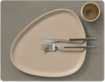 LIND DNA Placemats Nupo - Leer - Flint Grey - 45 x 35 cm - 2 Stuks