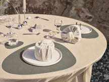 LIND DNA Placemats Nupo - Leer - Flint Grey - Curved - 44 x 37 cm - 2 Stuks
