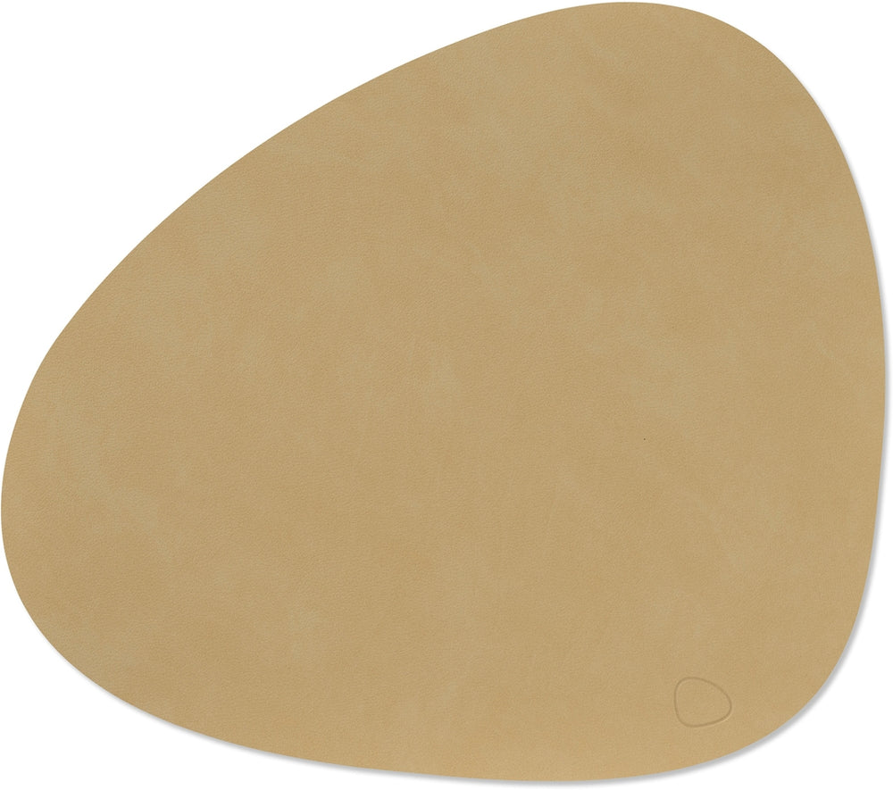 LIND DNA Placemats Nupo - Leer - Khaki - Curved - 44 x 37 cm - 2 Stuks