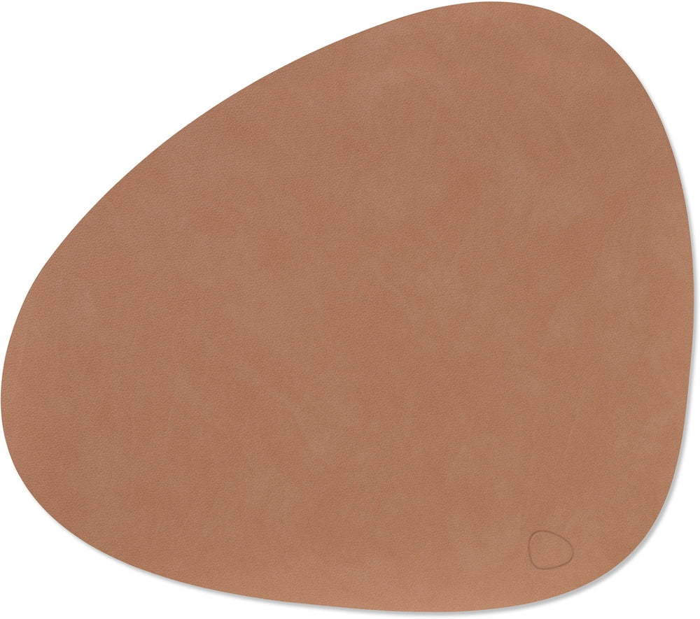 LIND DNA Placemats Nupo - Leer - Old Rose - Curved - Afwasbaar - 44 x 37 cm - 2 Stuks
