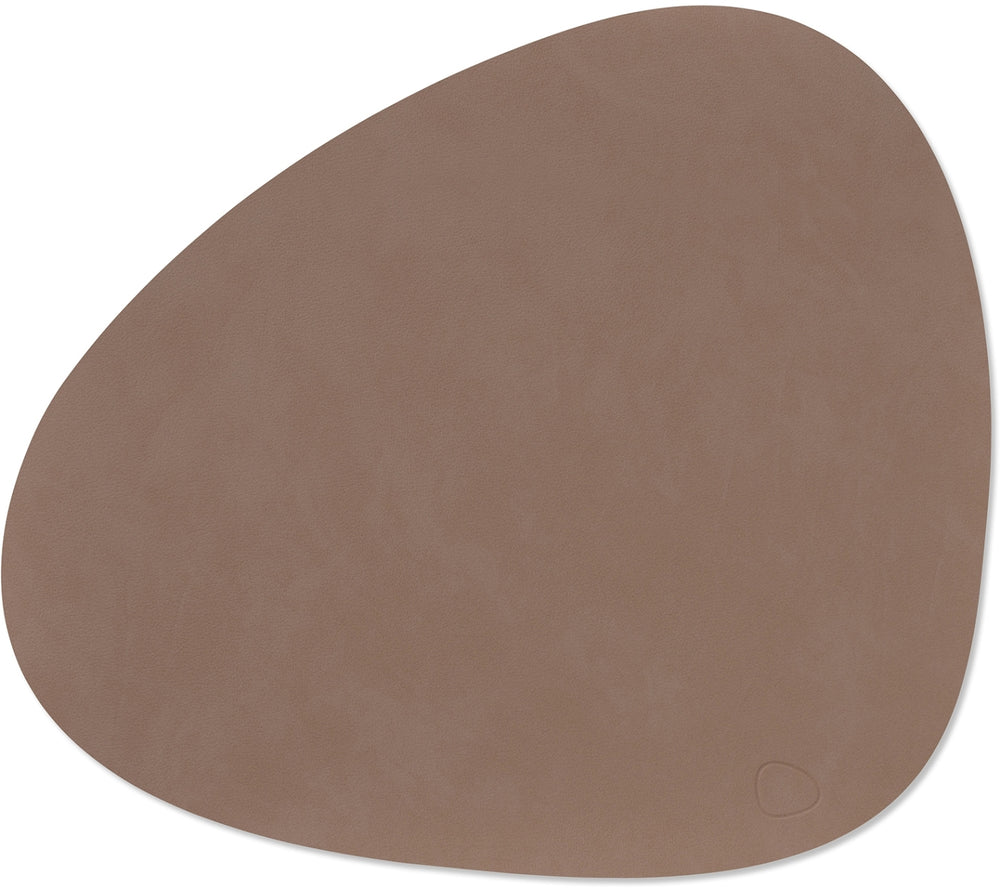 LIND DNA Placemats Nupo - Leer - Truffle - Curved - 44 x 37 cm - 2 Stuks