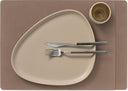 LIND DNA Placemats Nupo - Leer - Truffle - Afwasbaar - 45 x 35 cm - 2 Stuks