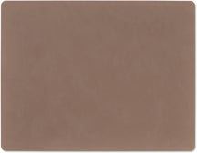 LIND DNA Placemats Nupo - Leer - Truffle - Afwasbaar - 45 x 35 cm - 2 Stuks