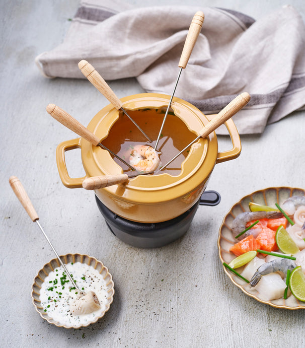 Cosy & Trendy Fondueset Fontestic Gietijzer Amber Gold - Ø 18 cm