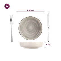 Cosy & Trendy Diepe Borden / Pastaborden Baltic Grey ø 18 cm - 6 stuks