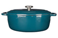 Cosy & Trendy Braadpan met deksel Fontestic Gietijzer Green Heron Ovaal - 31 x 24 cm / 6 Liter - geëmailleerde anti-aanbaklaag