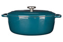 Cosy & Trendy Braadpan met deksel Fontestic Gietijzer Green Heron Ovaal - 31 x 24 cm / 6 Liter - geëmailleerde anti-aanbaklaag