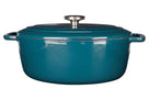 Cosy & Trendy Braadpan met deksel Fontestic Gietijzer Green Heron Ovaal - 31 x 24 cm / 6 Liter - geëmailleerde anti-aanbaklaag