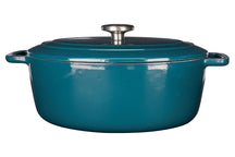Cosy & Trendy Braadpan met deksel Fontestic Gietijzer Green Heron Ovaal - 31 x 24 cm / 6 Liter - geëmailleerde anti-aanbaklaag