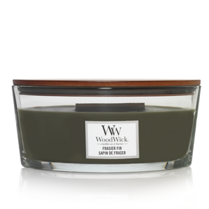 WoodWick Geurkaars Ellipse Frasier Fir - 9 cm / 19 cm - Geurkaars in Glas - Houten Lont