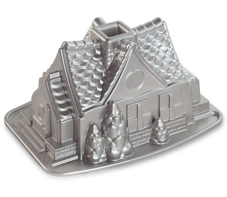 Nordic Ware Tulbandvorm  Gingerbread House Bundt Zilver - Gietaluminium - 26 x 20 cm
