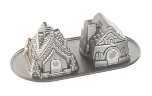 Nordic Ware Cakevorm Gingerbread House Duet Zilver - Gietaluminium - 32 x 17 cm