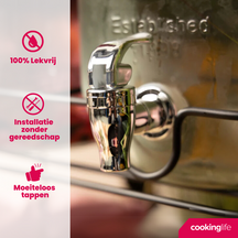 Cookinglife Dubbele Drankdispenser - met houder - 2 x 4 liter