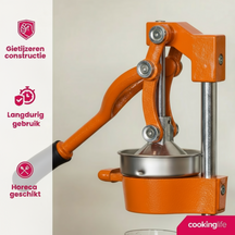 Cookinglife Citruspers - Gietijzer - Hevelmodel - Oranje