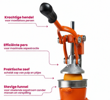 Cookinglife Citruspers - Gietijzer - Hevelmodel - Oranje