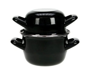Cosy & Trendy Mosselpan - Emaille - Zwart - ø 12 cm / 900 ml - geëmailleerde anti-aanbaklaag