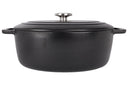 Cosy & Trendy Braadpan met deksel Fontestic Gietijzer Black Ovaal - 31 x 24 cm / 6 Liter - geëmailleerde anti-aanbaklaag