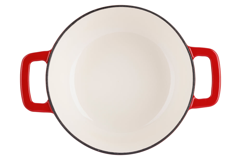 Cosy & Trendy Braadpan met deksel Fontestic Gietijzer Traditional Red Ø 20 cm / 2.7 Liter - geëmailleerde anti-aanbaklaag