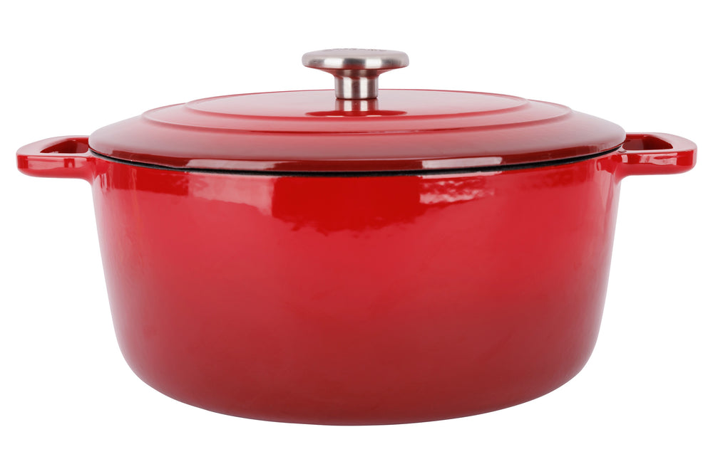 Cosy & Trendy Braadpan met deksel Fontestic Gietijzer Traditional Red Ø 28 cm / 6.8 Liter - geëmailleerde anti-aanbaklaag