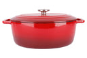 Cosy & Trendy Braadpan met deksel Fontestic Gietijzer Traditional Red Ovaal - 31 x 24 cm / 6 Liter - geëmailleerde anti-aanbaklaag