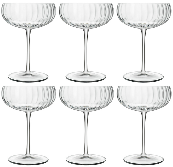 Luigi Bormioli Champagneglazen - Flutes - Champagnecoupe - Speakeasies - 300 ml - 6 Stuks