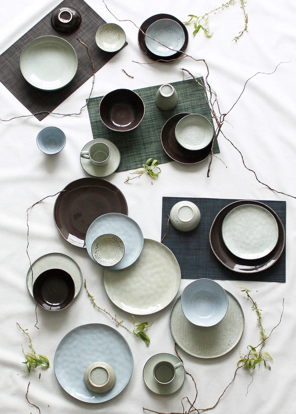 Salt & Pepper Dinerborden Artisan Organisch Groen 28 cm - 4 Stuks