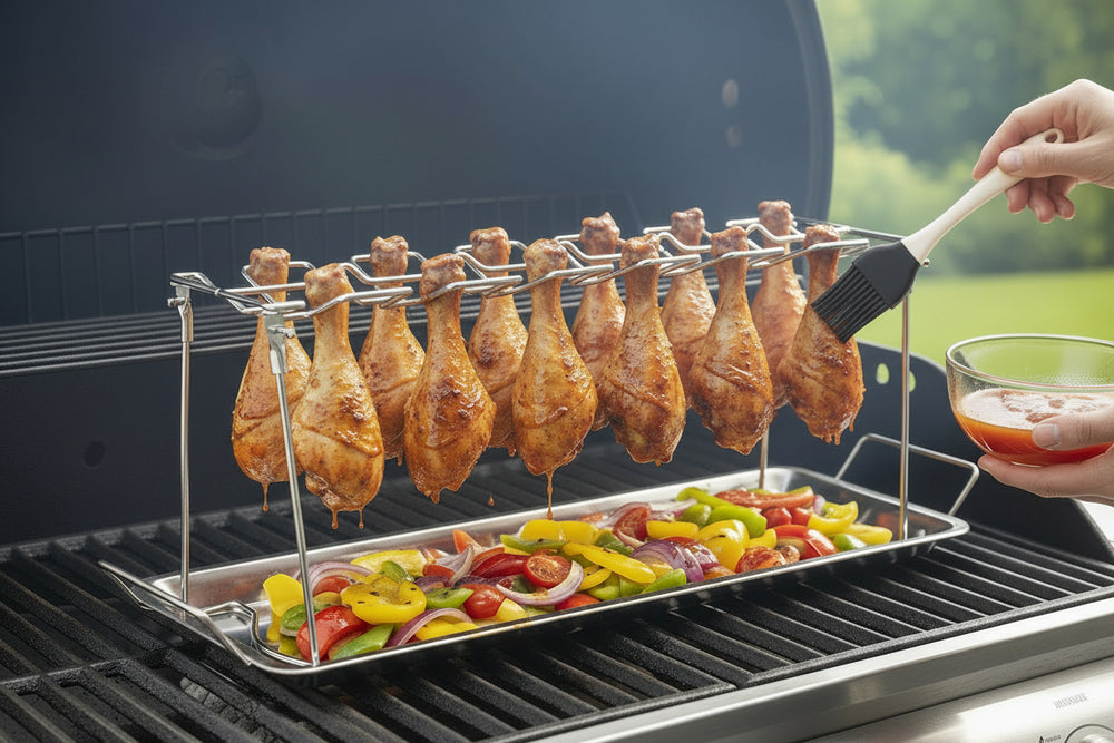 Cookinglife BBQ Kippenvleugelhouder Fire & Flavour - Metaal - Voor 12 Stuks Grillen