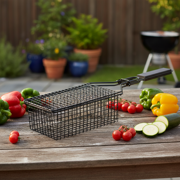 Cookinglife BBQ Grillmand Fire & Flavour 24 x 14 x 9 cm - Non-Stick Metaal