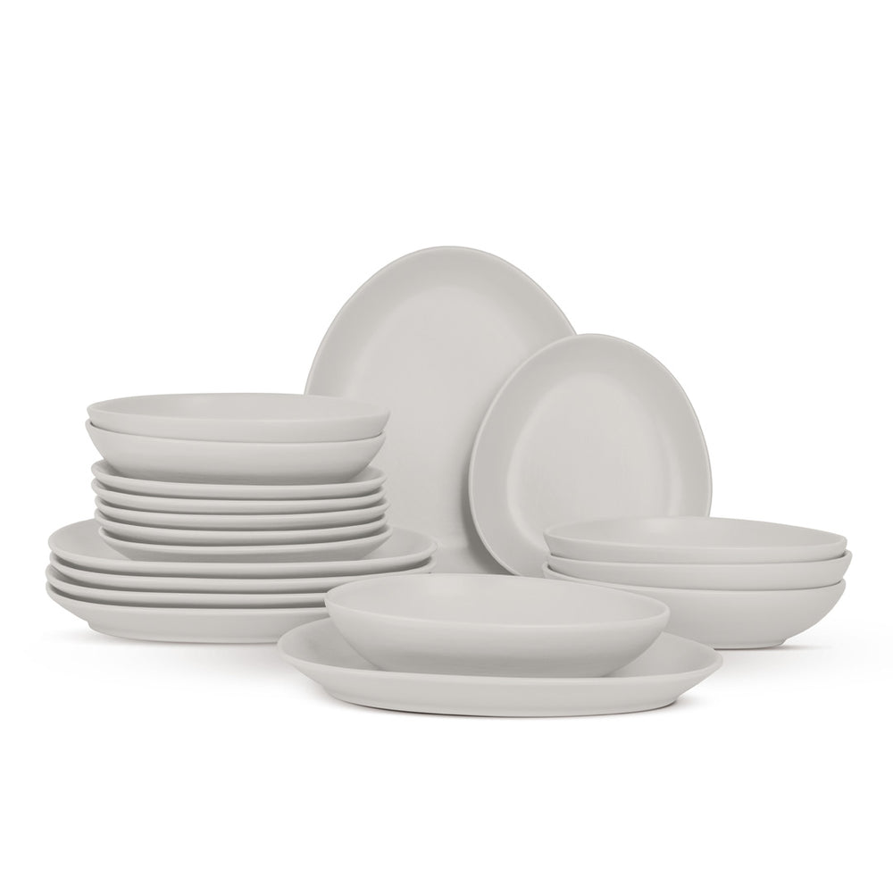 Berlinger Haus Serviesset Mat Crème Ovaal - 18-Delig / 6 Personen - 6 dinerborden, 6 ontbijtborden en 6 diepe borden