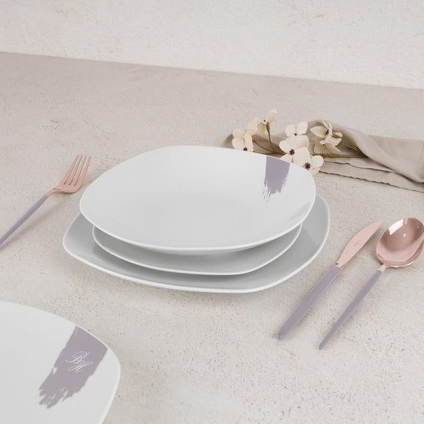 Berlinger Haus Serviesset Taupe - 18-Delig / 6 Personen - 6 dinerborden, 6 ontbijtborden en 6 diepe borden