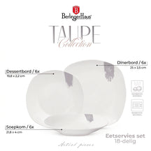 Berlinger Haus Serviesset Taupe - 18-Delig / 6 Personen - 6 dinerborden, 6 ontbijtborden en 6 diepe borden
