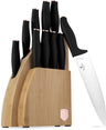 Berlinger Haus Messenblok Zwart Roségoud 10-delig - Koksmes, Broodmes, Santokumes, Officemes, Schilmes & 4 Steakmessen
