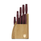 Berlinger Haus Messenblok Mat Bordeaux 10-delig - Koksmes, Broodmes, Santokumes, Officemes, Schilmes & 4 Steakmessen